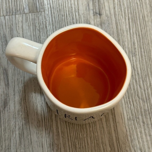 RAE DUNN two sided TRICK TREAT coffee beverage mug cup with orange inside. - Picture 4 of 7